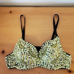 Gold Sequenced Bra
